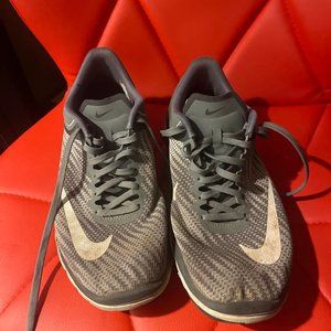 Gray and White Nike Shoes